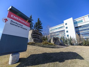 The exterior of Rockyview Hospital in Calgary on Monday, April 5, 2021.