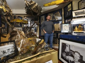 Mark Fera, who lives in the GTA, owns a massive Toronto Maple Leafs collection of memorabilia and artifacts. The most unique piece of the entire collection is dedicated to legendary Leaf Bill Barilko. It includes the game-winning puck, gloves, skates and amazingly sections of the actual plane he last flew in. It includes the framework of the fuselage, pontoon, landing gear and exhaust system.