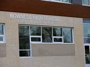 Bowness High School in N.W. Calgary on Wednesday, April 7, 2021.