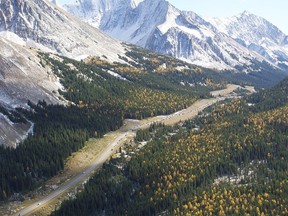 K-Country visitors can be seen parking along side the Kananaskis Trail last year, causing back ups and unsafe conditions.