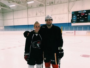 Rebecca Leslie, left, and her older brother Zac often share the ice.