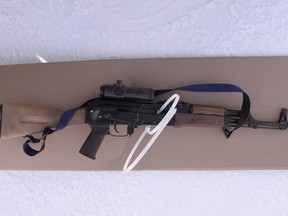 The RCMP's Integrated National Security Enforcement Team laid 34 criminal charges against Kelvin Maure. RCMP executed search warrants on several properties resulting in the seizure of numerous firearms and other paraphernalia, including an AK-47.