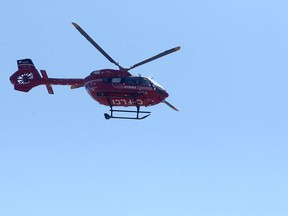 STARS Air Ambulance is seen leaving Mahogany Lake after a 12-year old girl allegedly drowned Monday afternoon. Monday, June 28, 2021.