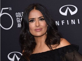 This file photo taken on November 15, 2017 shows actress Salma Hayek attending the Hollywood Foreign Press Association (HFPA) and InStyle celebration of the 75th Annual Golden Globe Awards season at Catch LA in West Hollywood.