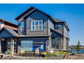 The exterior of the Baldwin show home by Excel Homes in Midtown, in Airdrie.