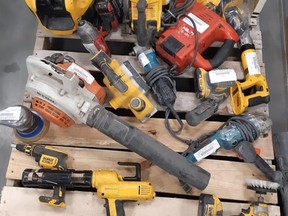 Calgary Police Service released images of stolen tools recovered after the execution of a search warrant in April.