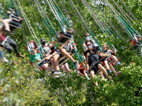 Calaway Park opened for it's 40th season this weekend. Under AHS health restorations the amusement park is able to opprate at 33 percent capacity and some rides are restricted to the numbers of riders allowed at a time. Sunday, June 13, 2021. Brendan Miller/Postmedia