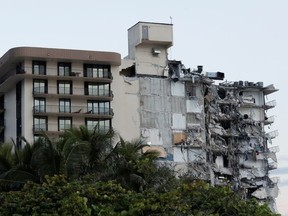 A building that partially collapsed is seen in Miami Beach, Florida, U.S., June 24, 2021.