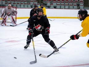 Hockey Canada’s national para and women’s hockey camp at WinSport in Calgary on Jan. 23, 2021.