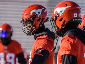 Calgary Stampeders DaShaun Amos during practice at McMahon Stadium on Wednesday, November 6, 2019. Azin Ghaffari/Postmedia Calgary