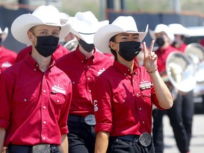 The Calgary Stampede Showband gets ready to perform on Tuesday, July 13, 2021.