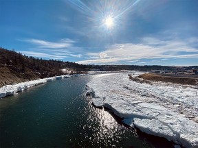File photo: The view south over the Bow River from the deck of the Jack Tennant Memorial Bridge in Cochrane.