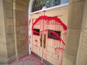 Grace Presbyterian Church was one of several Calgary churches vandalized between June 30 and July 1. The church was photographed on Saturday, July 3, 2021.