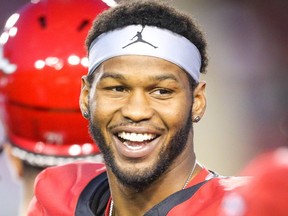 Calgary Stampeders Markeith Ambles during CFL pre-season game against the Saskatchewan Roughriders in Calgary on Friday, May 31, 2019. Al Charest/Postmedia