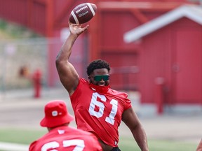 Calgary Stampeders Ucambre Williams during practice at McMahon Stadium on Friday, August 6, 2021. Azin Ghaffari/Postmedia