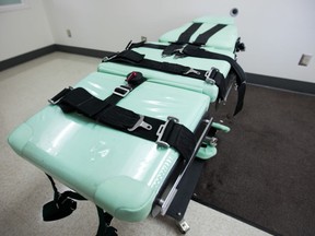 In this handout photo provided by California Department of Corrections and Rehabilitation, San Quentin's death lethal injection facility is shown before being dismantled at San Quentin State Prison on March 13, 2019 in San Quentin, Calif.