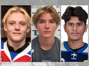 Three teen hockey players — Caleb Reimer, Parker Magnuson and Ronin Sharma — died in a single-car crash in Surrey's Fraser Heights neighbourhood early Saturday.