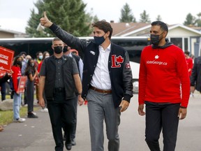 Prime Minister Justin Trudeau was in town to rally with candidate George Chahal at the Whitehorn Community Centre in Calgary on Thursday, August 19, 2021.