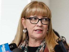 Heather Smith, United Nurses of Alberta president, is pictured here in March 2021. The union said Tuesday that Alberta Health Services’ latest proposal “represents progress.”