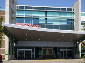 The front entrance of the Red Deer Regional Hospital.
