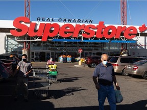 The Clareview Real Canadian Superstore is seen in Edmonton on Monday, Sept. 27, 2021. Workers have voted overwhelmingly to strike, and the union is waiting for a final offer from the company before workers hit the picket lines.