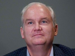 Canadian Conservative leader Erin O'Toole watches early election results at party head quarters, September 20, 2021 in Oshawa, Ont.