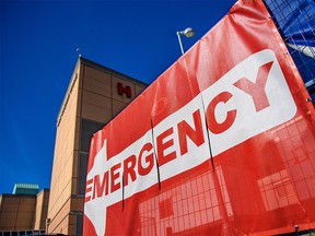 The emergency entrance at the Peter Lougheed Centre was photographed on Tuesday, September 14, 2021.