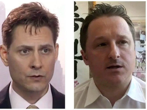 Michael Kovrig, left, and Michael Spavor, as seen in a 2019 video.