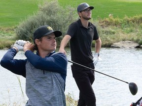 Australian Will Barnett takes a swing during the third round of the ATB Financial Classic on the Mackenzie Tour stop in Calgary on Saturday.