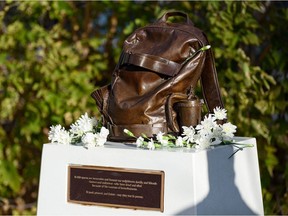 Calgary's first permanent homeless memorial was unveiled on Wednesday, October 13, 2021. Azin Ghaffari/Postmedia