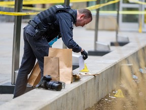 The Calgary Police are investigating the scene of a stabbing that took place earlier in the morning on Friday, October 15, 2021.