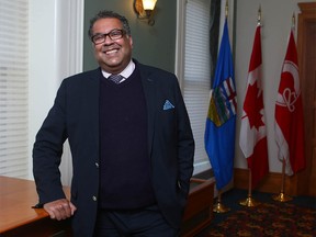 Calgary Mayor Naheed Nenshi poses in Calgary on Thursday, October 7, 2021 following an interview with Postmedia Calgary. The city of Calgary will elect a new mayor on October 18, 2021.