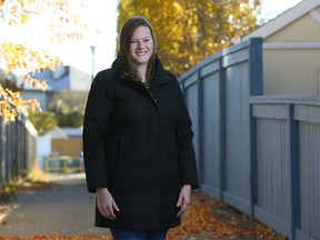 Laura Hack poses near her northeast Calgary home on Wednesday, October 20, 2021. Hack, a former teacher, upset the incumbent and won the election for Public School Board Trustee in Wards 3 & 4.