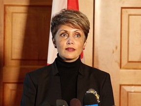 Calgary Mayor Jyoti Gondek speaks about the new Federal Cabinet at City Hall on Tuesday, October 26, 2021.
