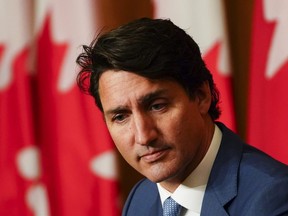 Prime Minister Justin Trudeau during a press conference in Ottawa on Wednesday, Oct. 6, 2021.