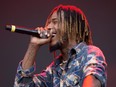 Rapper Fetty Wap performs during the RBC Bluesfest on the grounds of the Canadian War Museum in Ottawa, July 11, 2017.