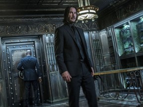 This image released by Lionsgate shows Keanu Reeves in a scene from "John Wick: Chapter 3 - Parabellum."