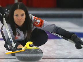 Team Einarson skip Kerri Einarson during the 43rd Autumn Gold Curling Classic hosted by the Calgary Curling Club in Calgary on Saturday, October 9, 2021. Darren Makowichuk/Postmedia