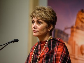 Mayor Jyoti Gondek speaks at an orientation outlining the 2022 Adjustments to the One Calgary Service Plans and Budgets report at Calgary Municipal Building on Monday, November 8, 2021.