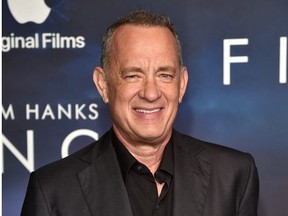 Tom Hanks attends the Los Angeles premiere of Apple Original Films' "Finch" at The Pacific Design Center on November 2, 2021 in West Hollywood, California.
