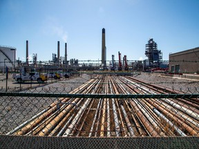 FILE PHOTO: General view of the Imperial Oil refinery, located near Enbridge's Line 5 pipeline.