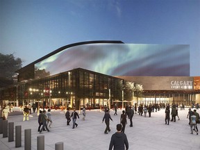 Rendering of the proposed Calgary Event Centre, which will replace the Saddledome, released on Oct. 29, 2021.