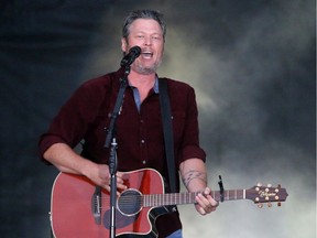 Blake Shelton performs on day three of the Country Thunder music festival held at Prairie Winds Park on Sunday, August 20, 2017.