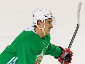 Calgary Flames veteran Mikael Backlund  participates in practice at Scotiabank Saddledome on Tuesday.