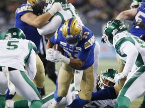 Winnipeg Blue Bombers star running back Andrew Harris was a beast in the West Final against the Saskatchewan Roughriders.