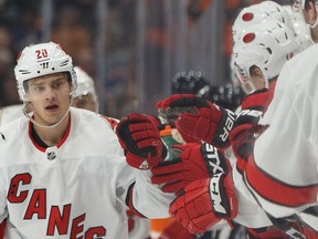 Sebastian Aho is the Carolina Hurricanes' leading point-getter with 11 goals and 16 assists in 24 games-played so far this season.