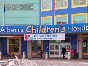 The Alberta Children’s Hospital in Calgary was photographed on Thursday, January 20, 2022. As Omicron cases surge in Alberta, so does the number of children hospitalized with COVID-19.