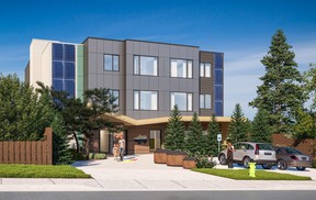 Artist rendering of the Indigenous Elders Lodge in Calgarys Highland Park. The $5.7 million affordable housing project is expected to open with 12 units in February 2023.