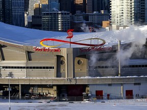 The Scotiabank Saddledome in Calgary on Tuesday, January 4, 2022.