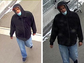 Calgary police released CCTV images of a man suspected in a bank robbery.